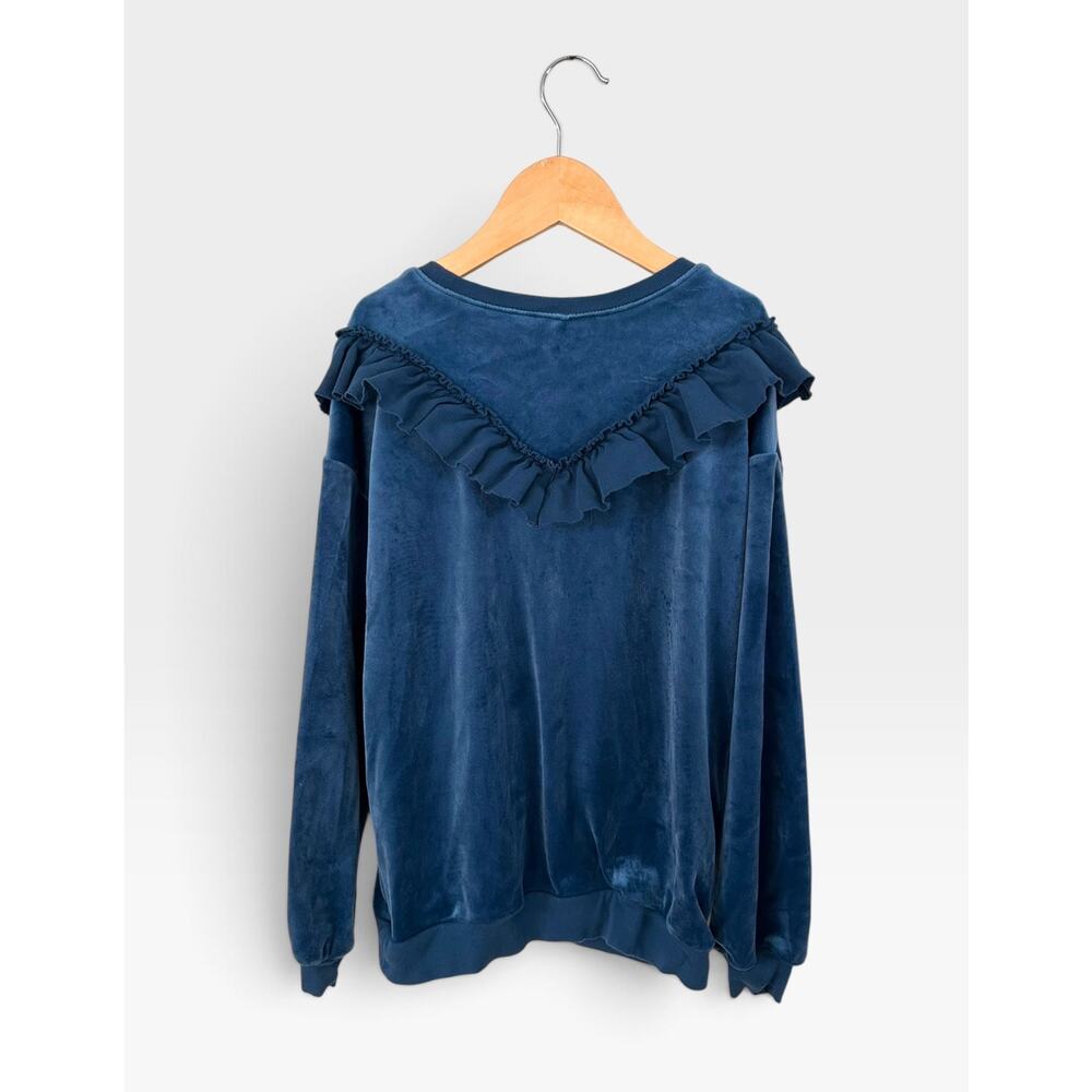 Tea Collection Velour Ruffle Tunic Top, Size 8 - Picture 4 of 8
